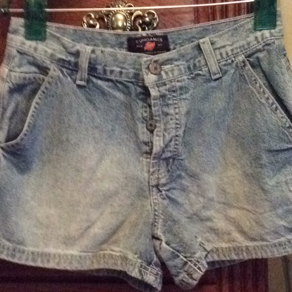 Dungaree button down shorts